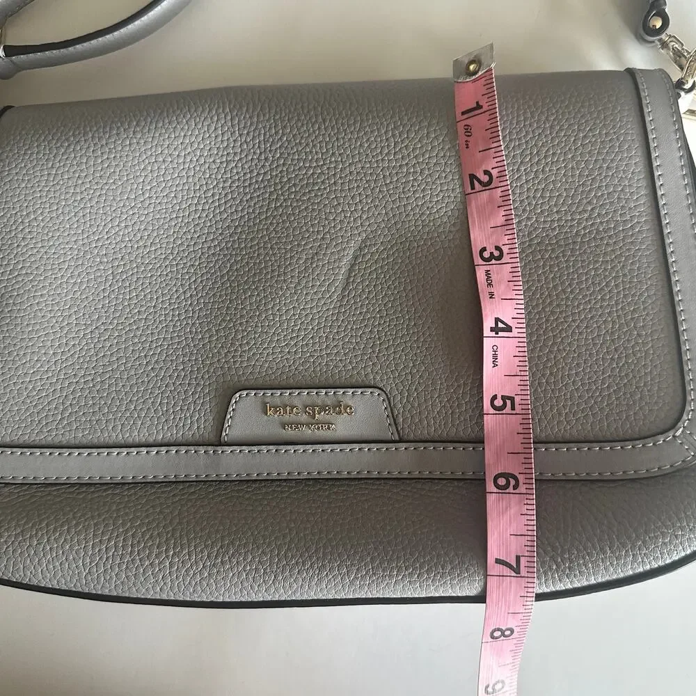Kate Spade Hudson Convertible Shoulder Bag Womenns Platinum Gray Pebbled Leather